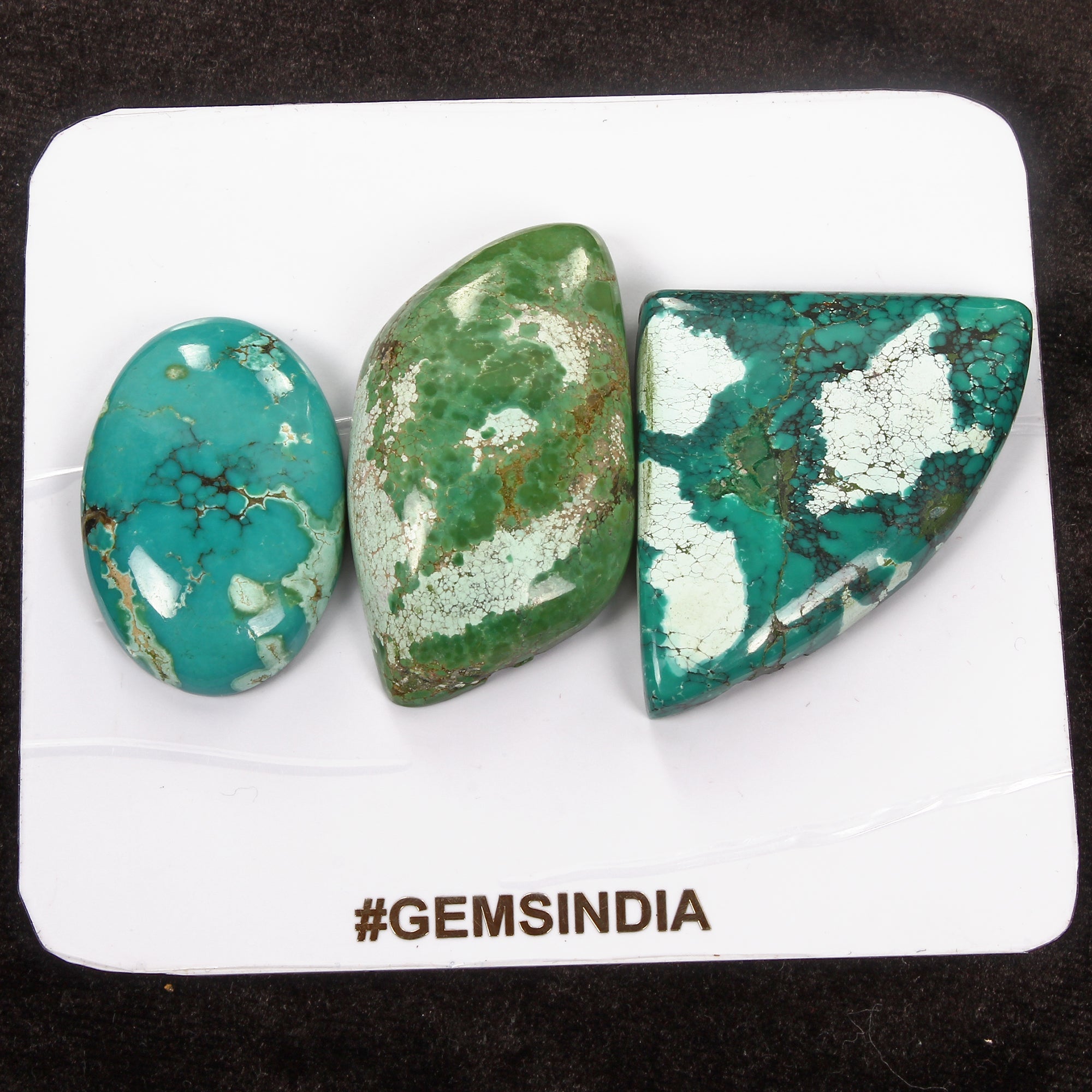 350 Ct/3 Pcs Natural USA Blue Turquoise Mix Cab Loose Wholesale Gems For Pendant