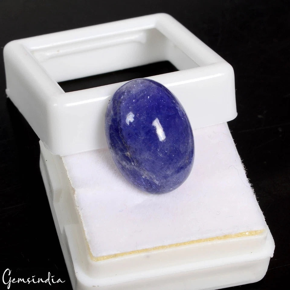 14.40 Ct Natural Untreated Violet Blue Tanzanite Oval Cab Rare Gem For Ring Size