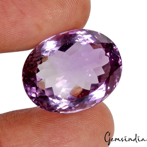 Amethyst Loose Gemstone, Untreated, Purple — 21x16x11mm, 27.10 Ct, Brazil