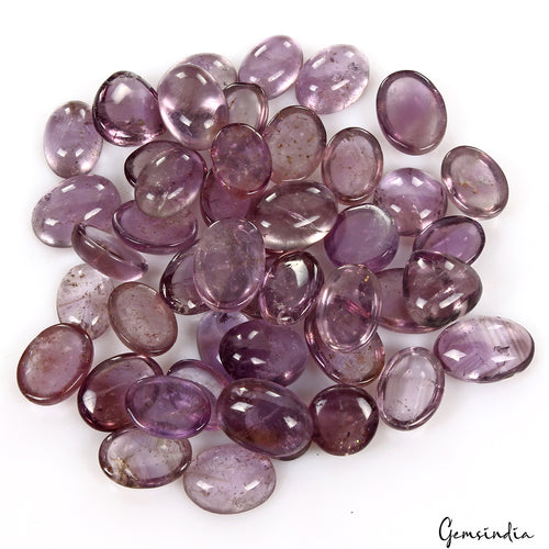 Amethyst Lot, Cabochon, Untreated, Purple — 46 Pieces, 12mm to 17mm, 400 Ct