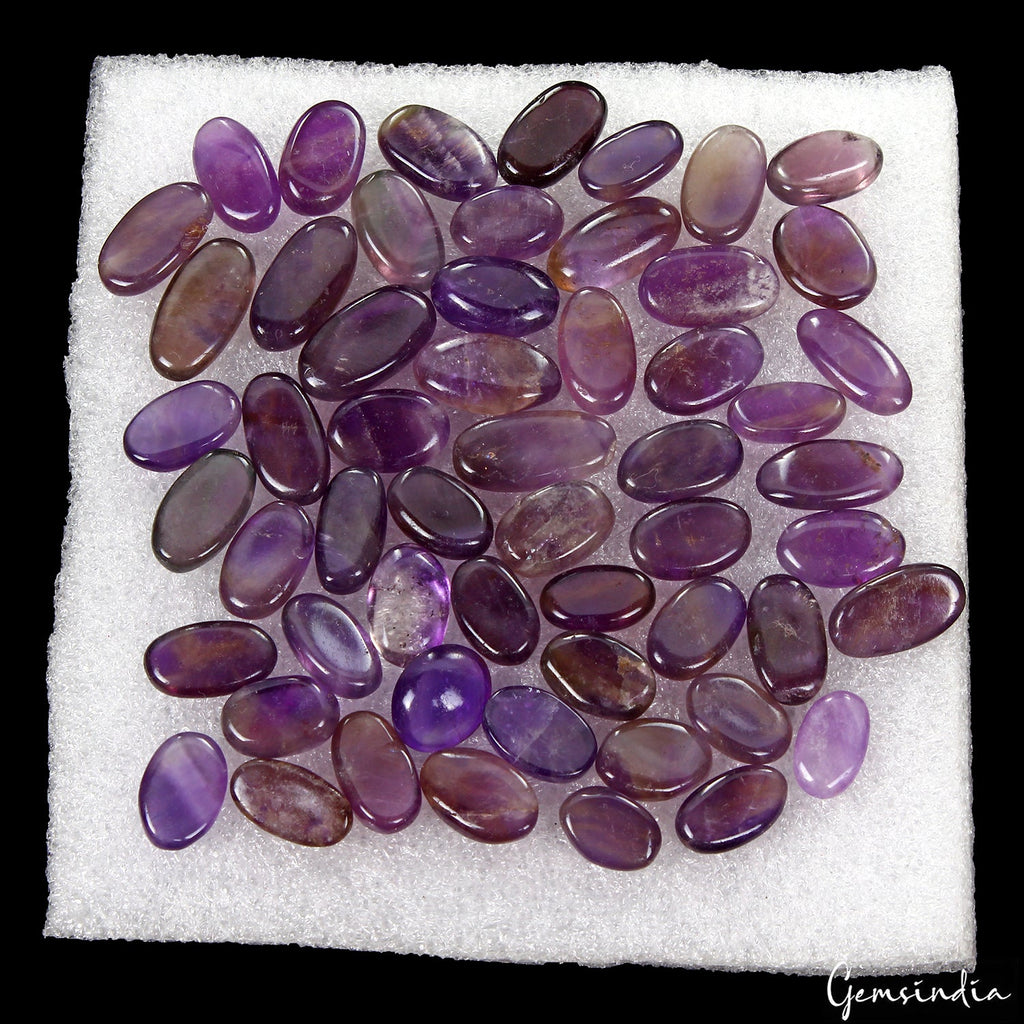 250.00 Ct Natural Untreated Blue Amethyst Oval Cab Loose Wholesale Gem Lot 56 Pc