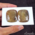 146.40 Cts Natural Brown Sapphire Rose Checker Cut Cushion Shape Gemstone Pair
