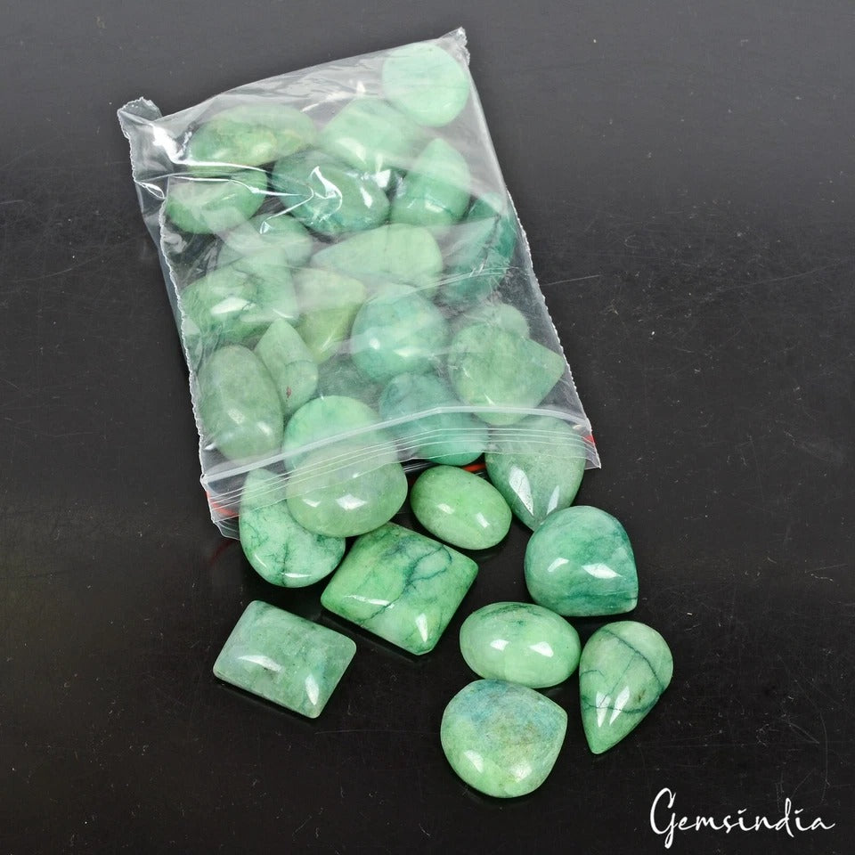 770Ct/29 Pc Natural Emerald Brazilian Mix Cabochon Loose Wholesale Gemstones Lot
