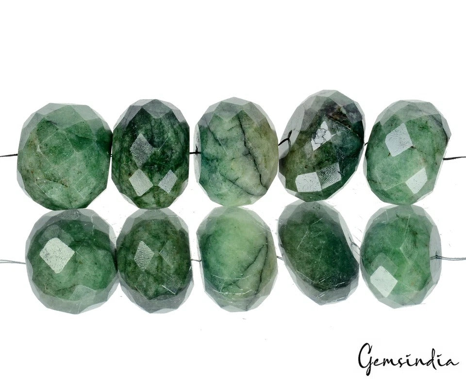 600 Ct Natural Green Emerald Round Cut 27mm-29mm Drilled Loose Beads For Jewelry