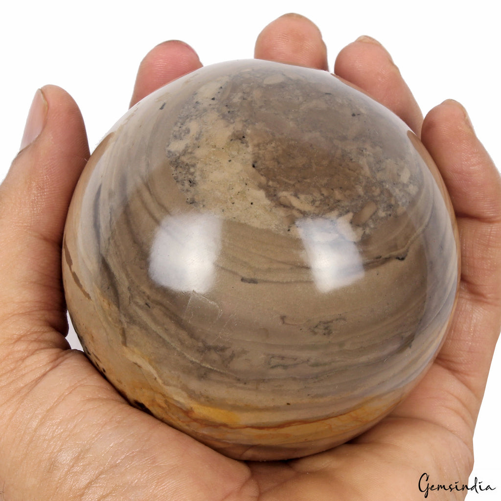 3630 Ct Natural Untreated Forest Agate Heling Crystal Mineral Sphere With Stand