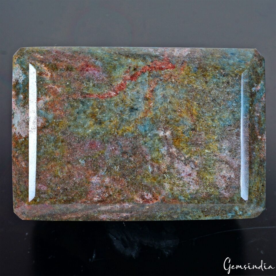570 Gram Natural Untreated Ruby Kyanite Octagon Faceted Huge Size Loose Gemstone
