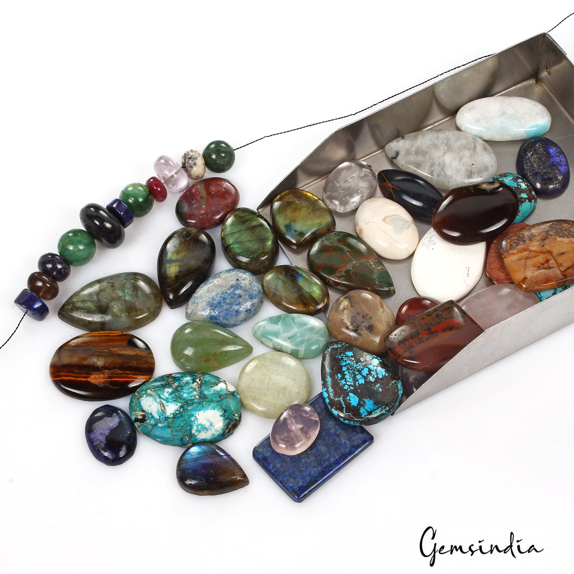 Loose Gemstone Lot~ Lapis, Cabochon, Turquoise, Tiger Eye, Mix Bead 1100+ Carat