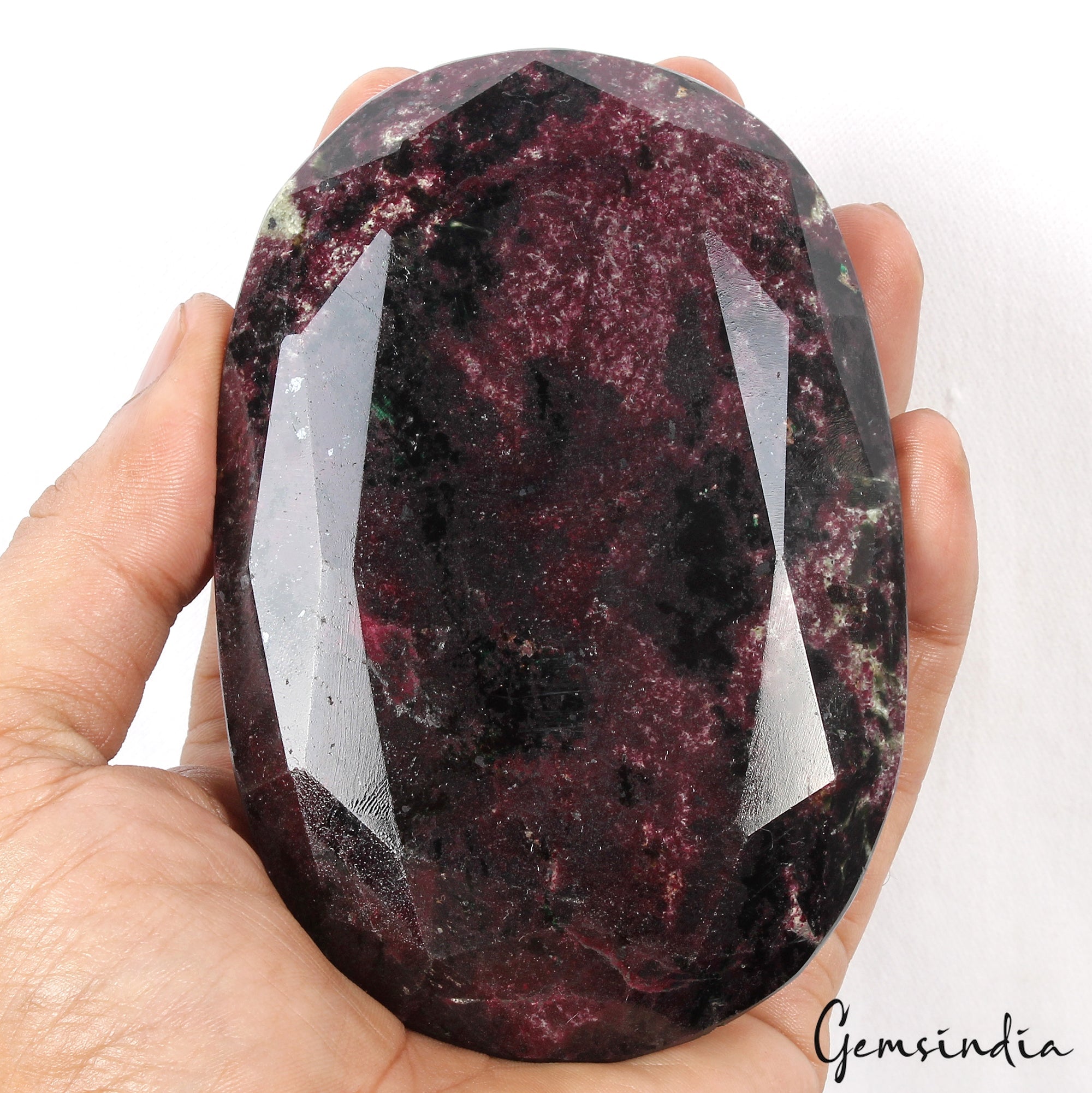660 Gram Natural Untreated Dark Red Ruby Oval Cut Loose Museum Size Gemstone