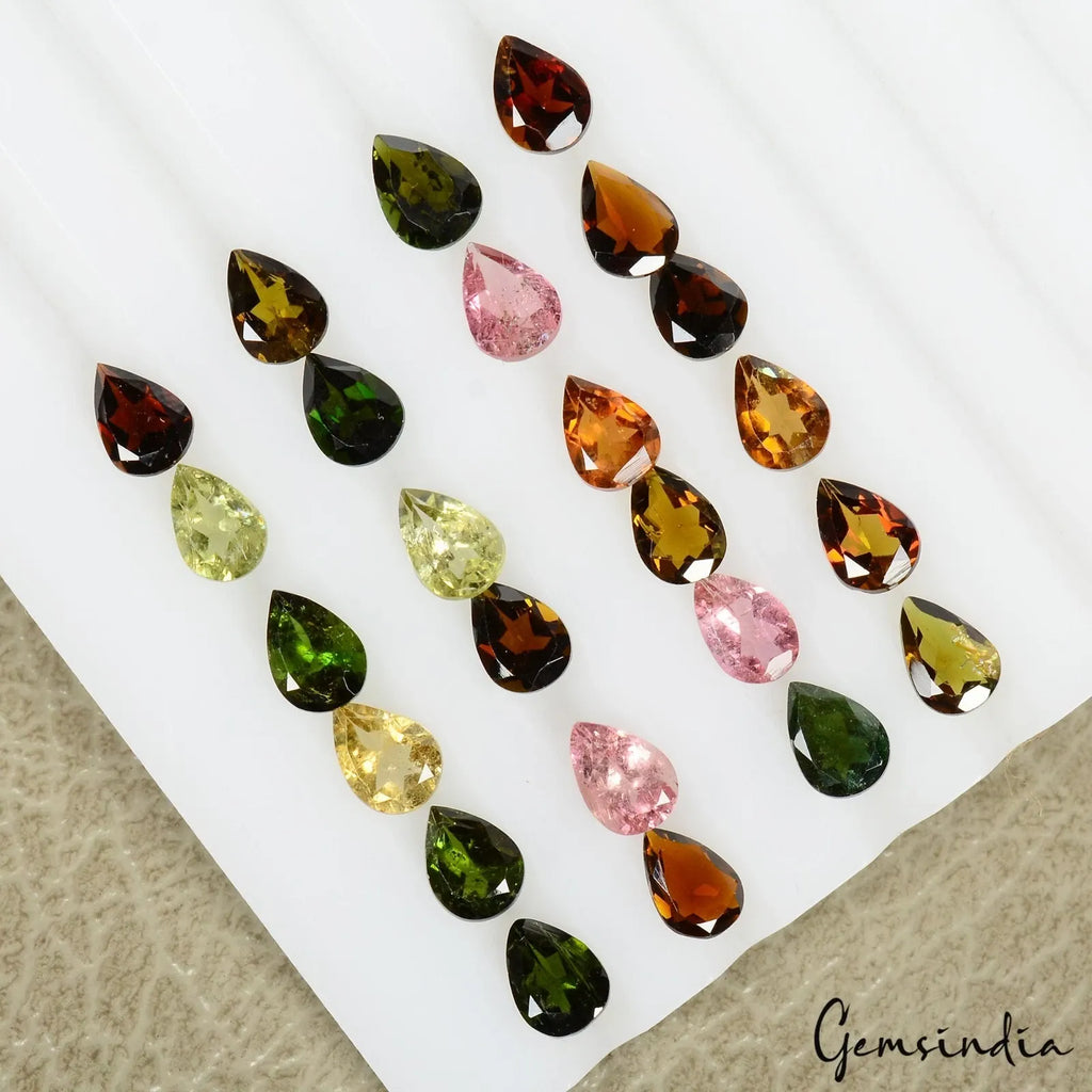 Tourmaline Lot, Loose Gemstone, Untreated — 24 Pieces, 7x5mm, 14.70 Ct, Mozambique