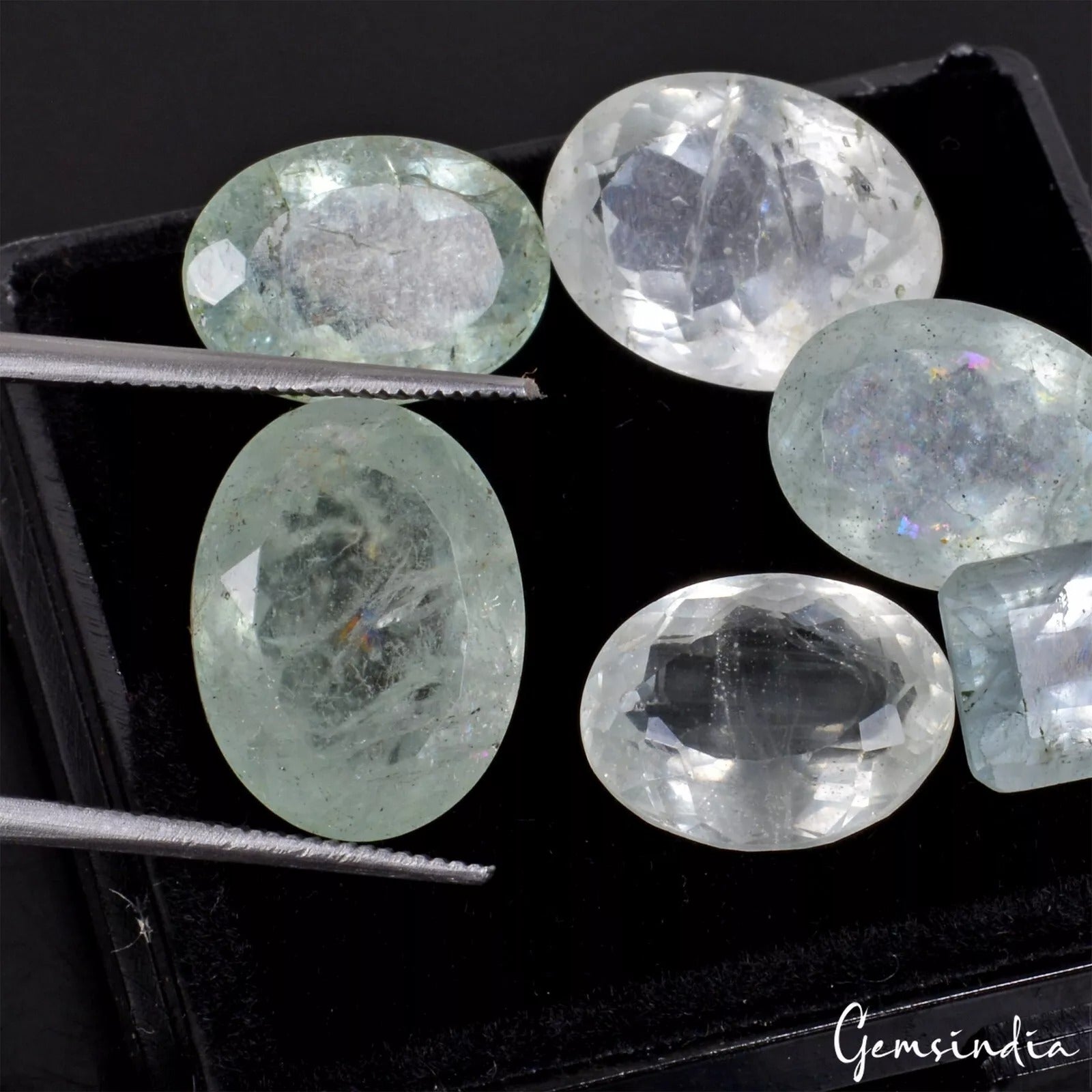 Aquamarine Lot, Loose Gemstone, Oval & Octagon Cut, Untreated — 6 Pieces, 11mm to 14mm, 33.00 Ct, Brazil