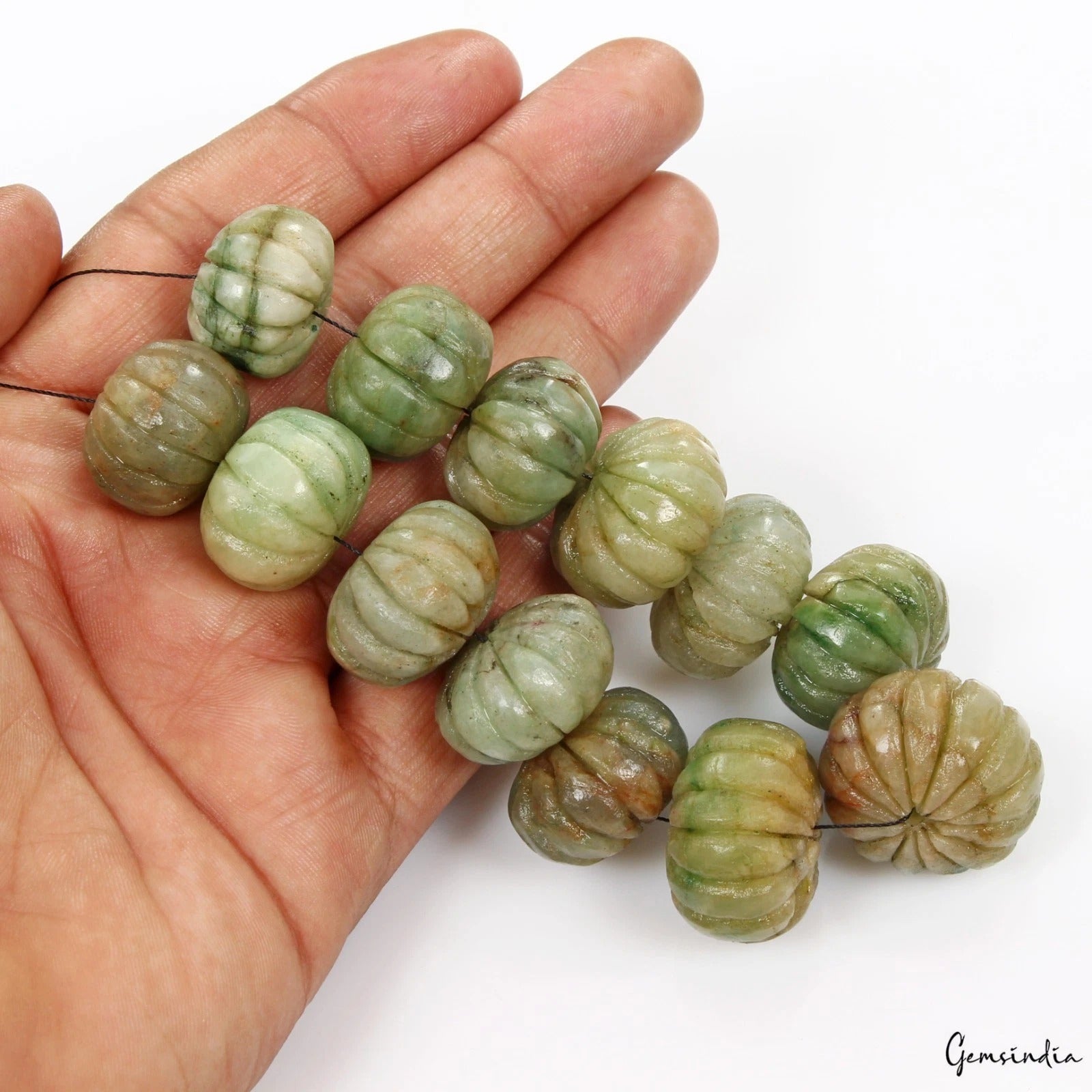 Emerald Beaded Strand, Color Enhanced, Green — 20mm to 24mm, 700 Ct, Brazil