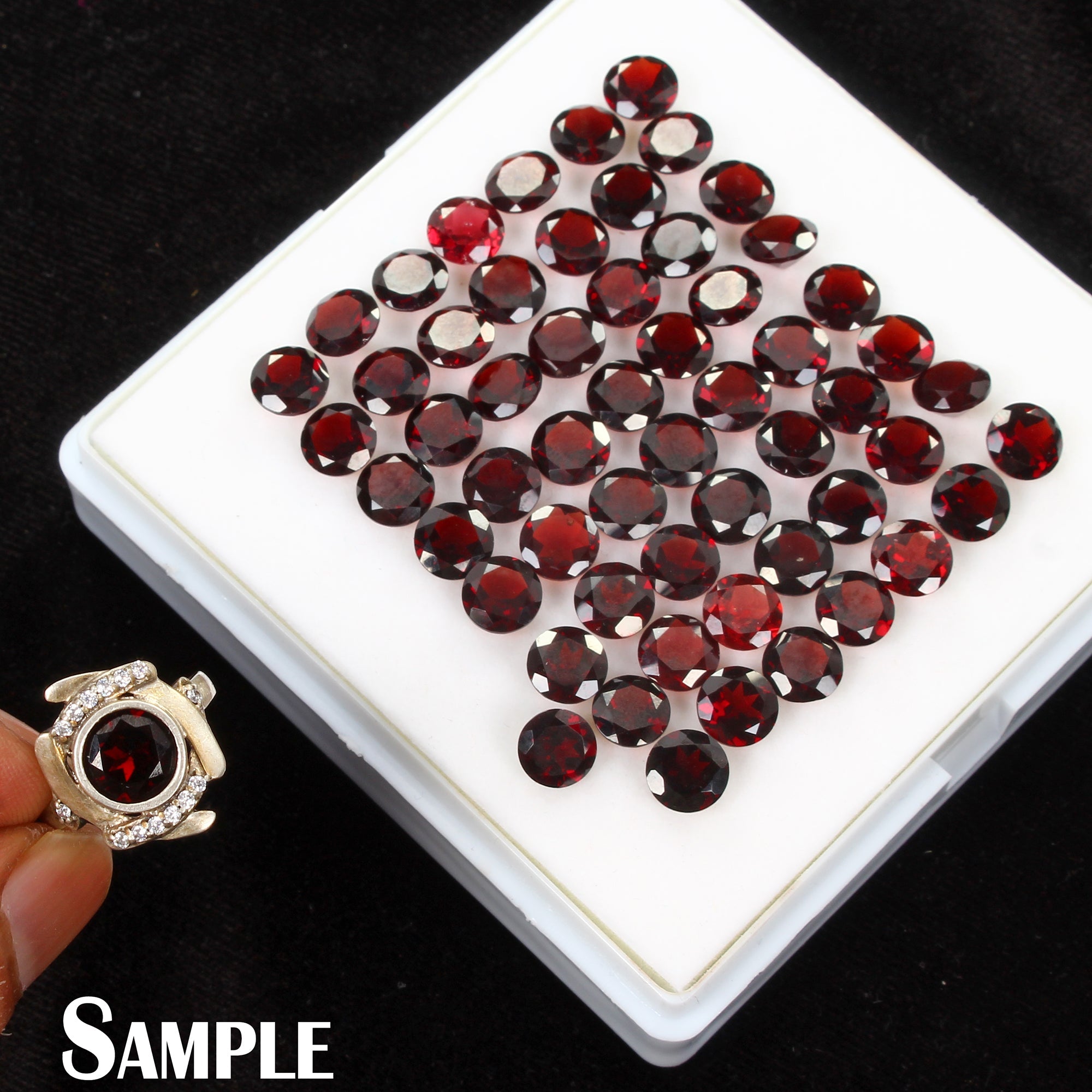 120.50Ct/58 Pcs Natural Untreated Rhodolite Garnet Round Cut 7mm Loose Gems Lot