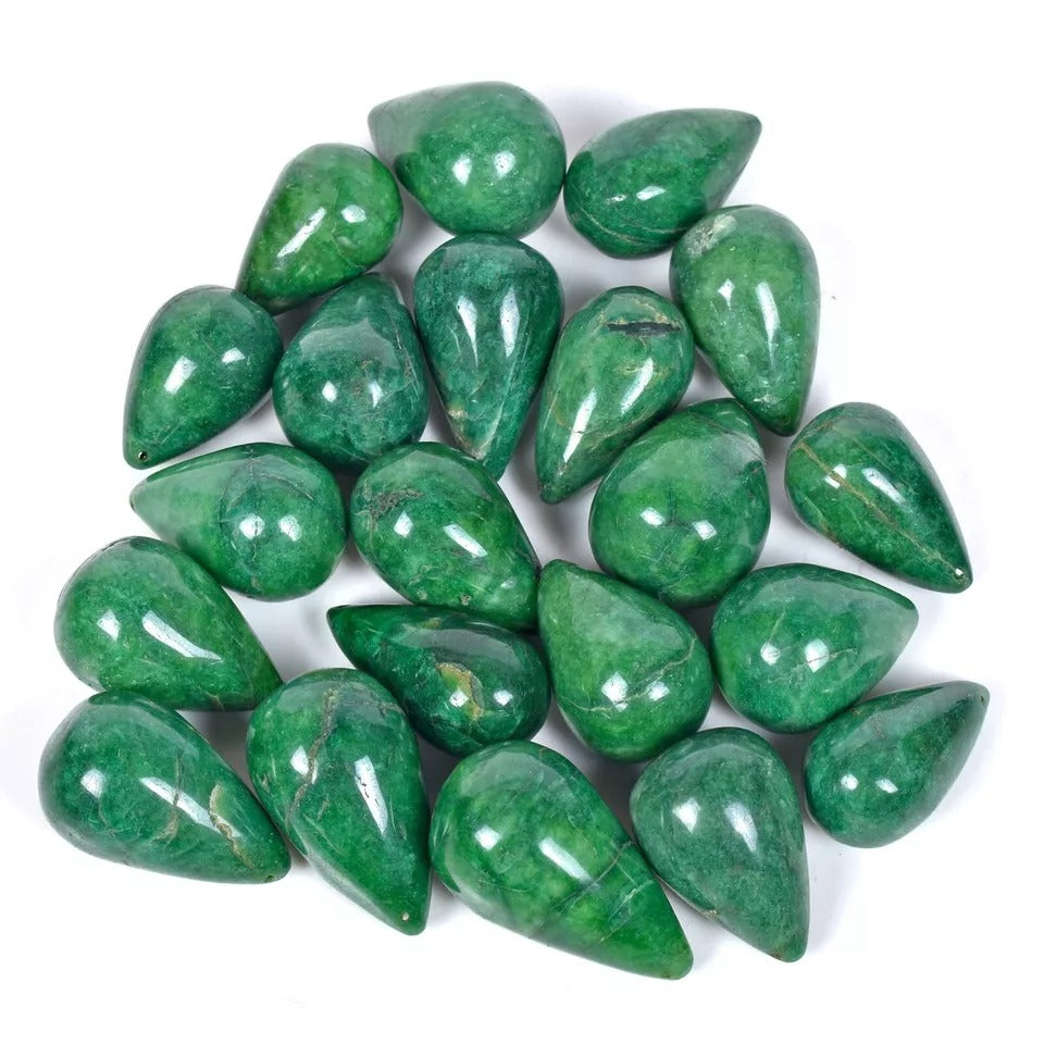 900 Ct Natural Green Emerald Pear Drop Cab Briolette Loose Gemstone Lot 21 Pcs