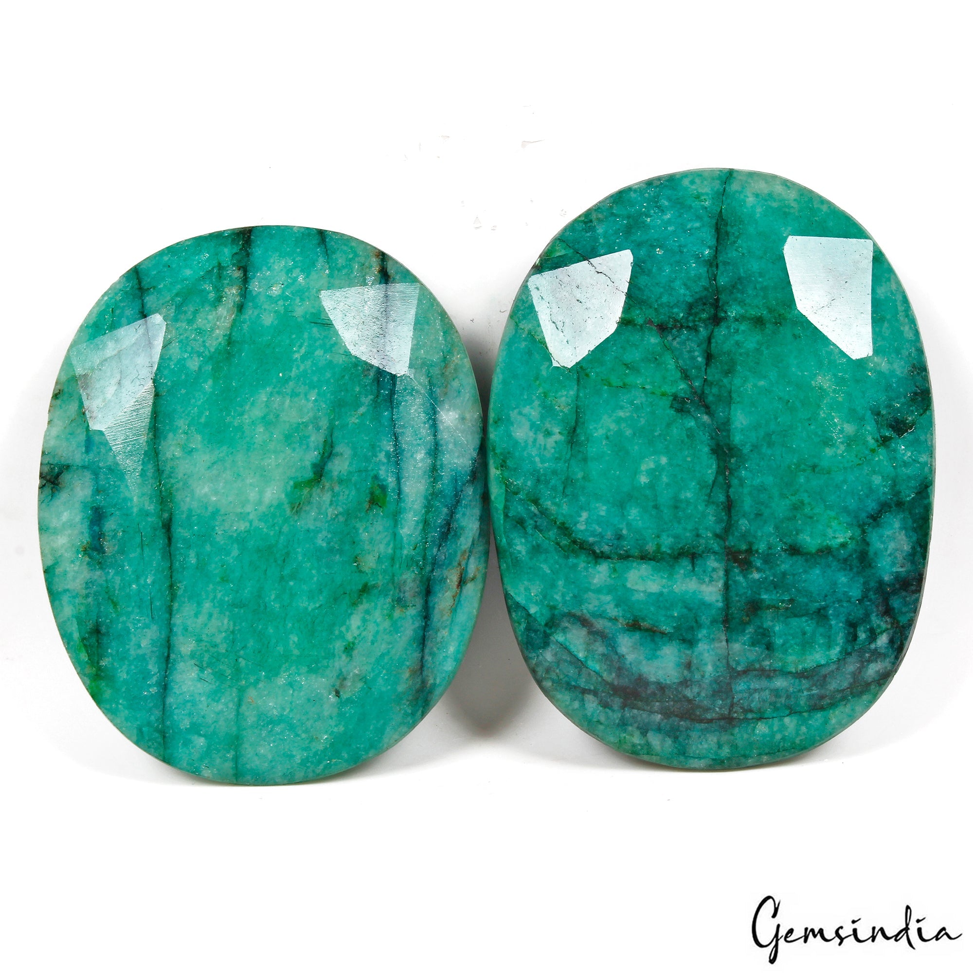 1100 Cts/2 Pcs Natural Brazilian Green Emerald Oval Cut Loose Wholesale Gems Lot