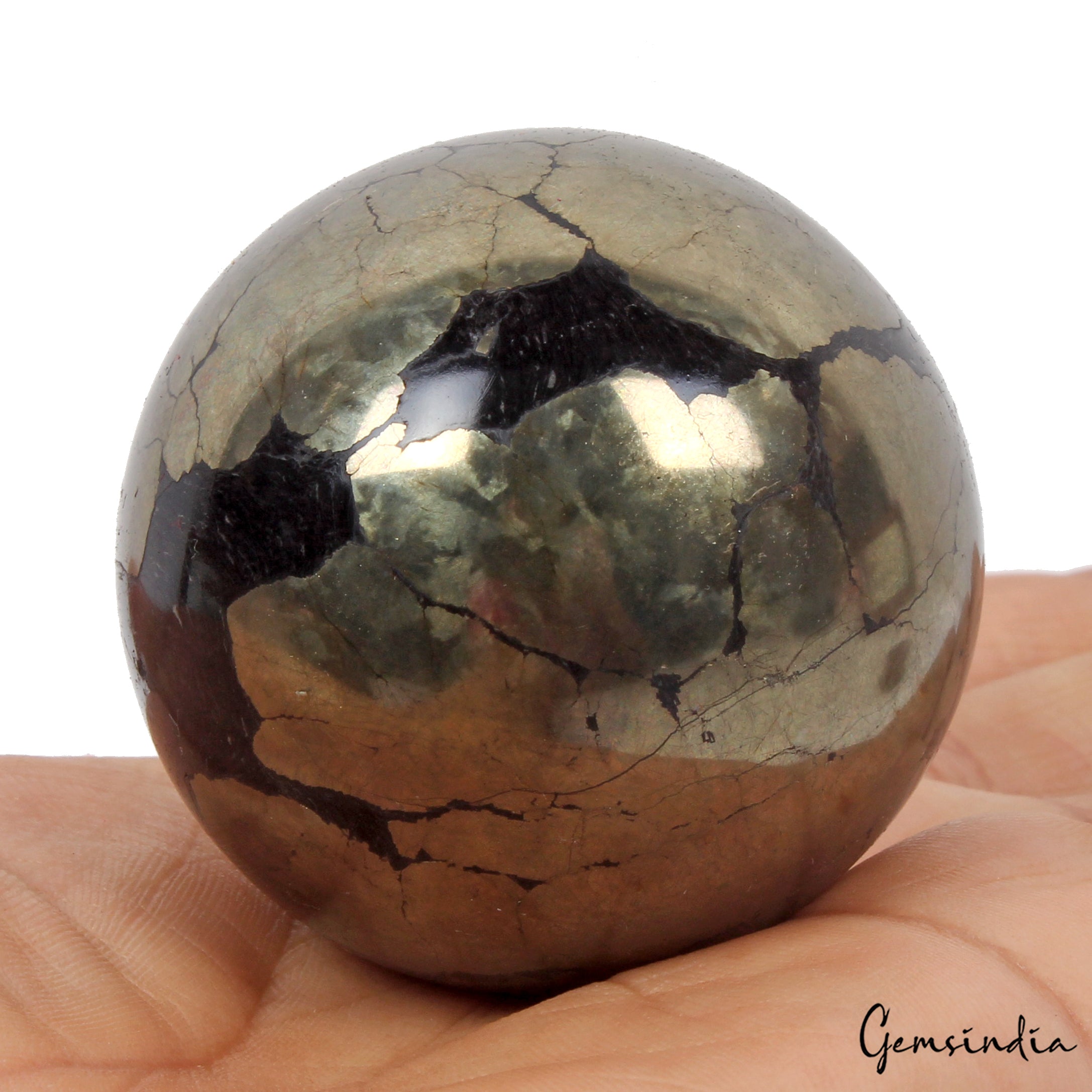 Pyrite Sphere, Gold — 1.75 Inch in diameter, 1300 Ct