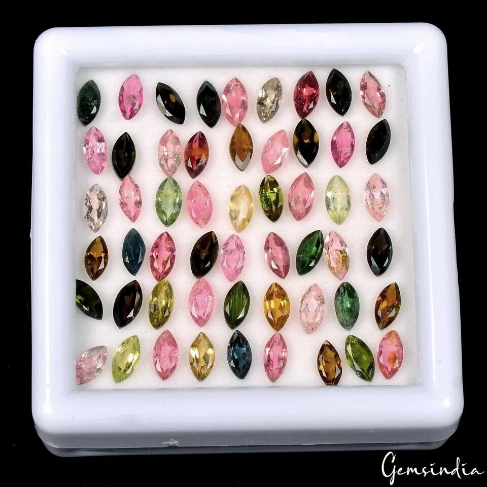 Tourmaline Lot, Loose Gemstone, Multi-Color — 54 Pieces, 6 x 3mm, 12.50 Ct, Mozambique
