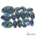 17 Pcs Peacock Color Composite Seraphinite Mix Cabochon Loose Gemstones 500 Cts