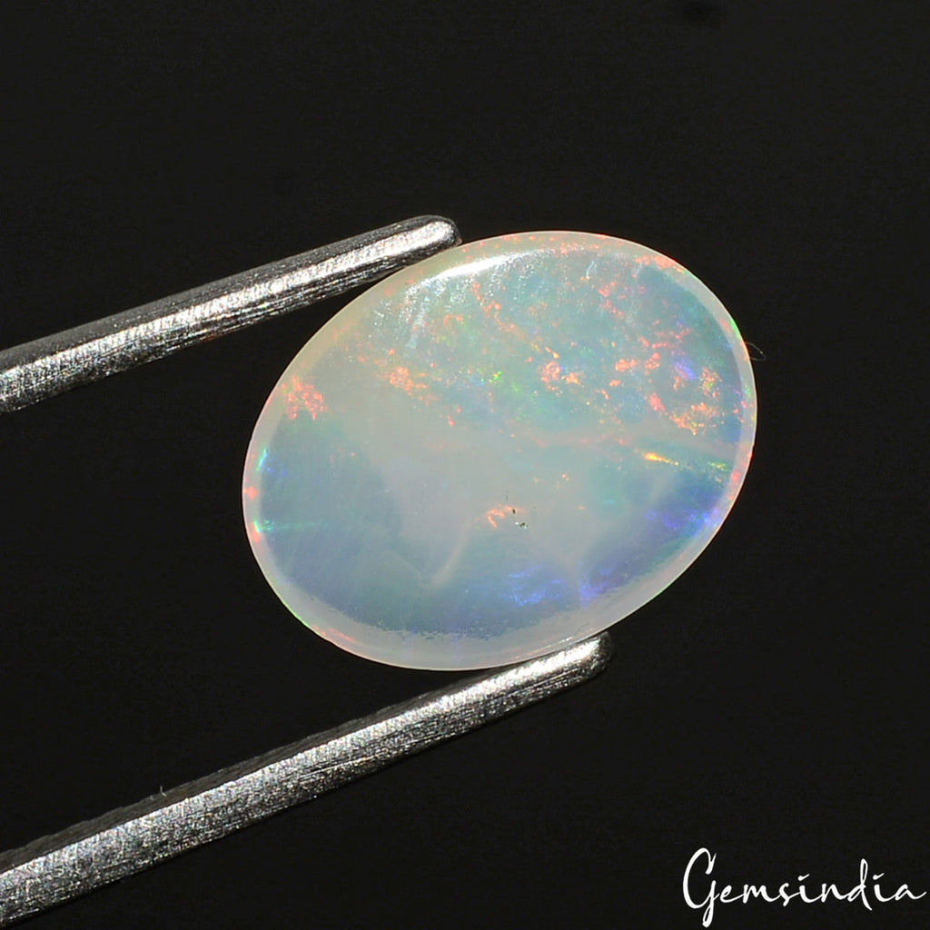 1.00 Ct 100% Natural Ethiopian Opal Fire Multi Oval Cab Certified Loose Gemstone