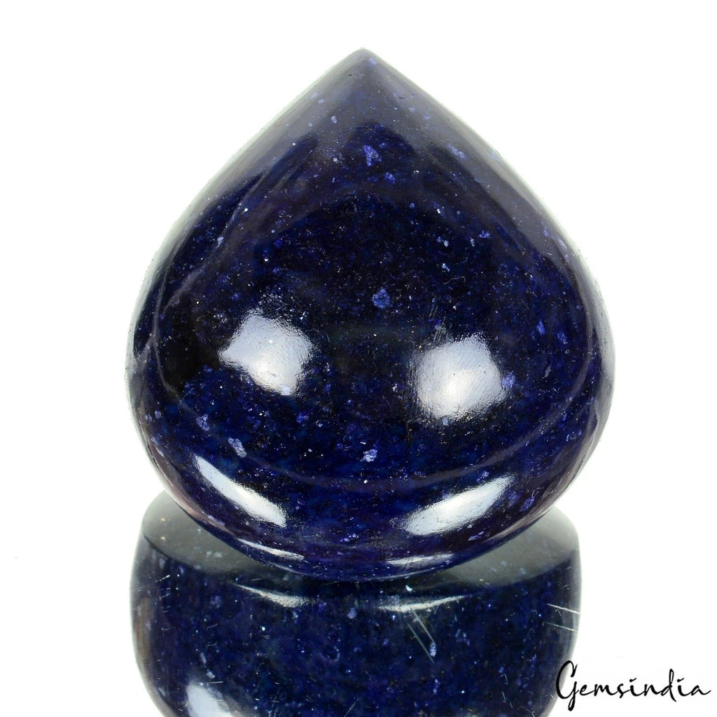 Certified 1600Ct Natural African Dark Blue Sapphire Pear Cab Huge Size Loose Gem