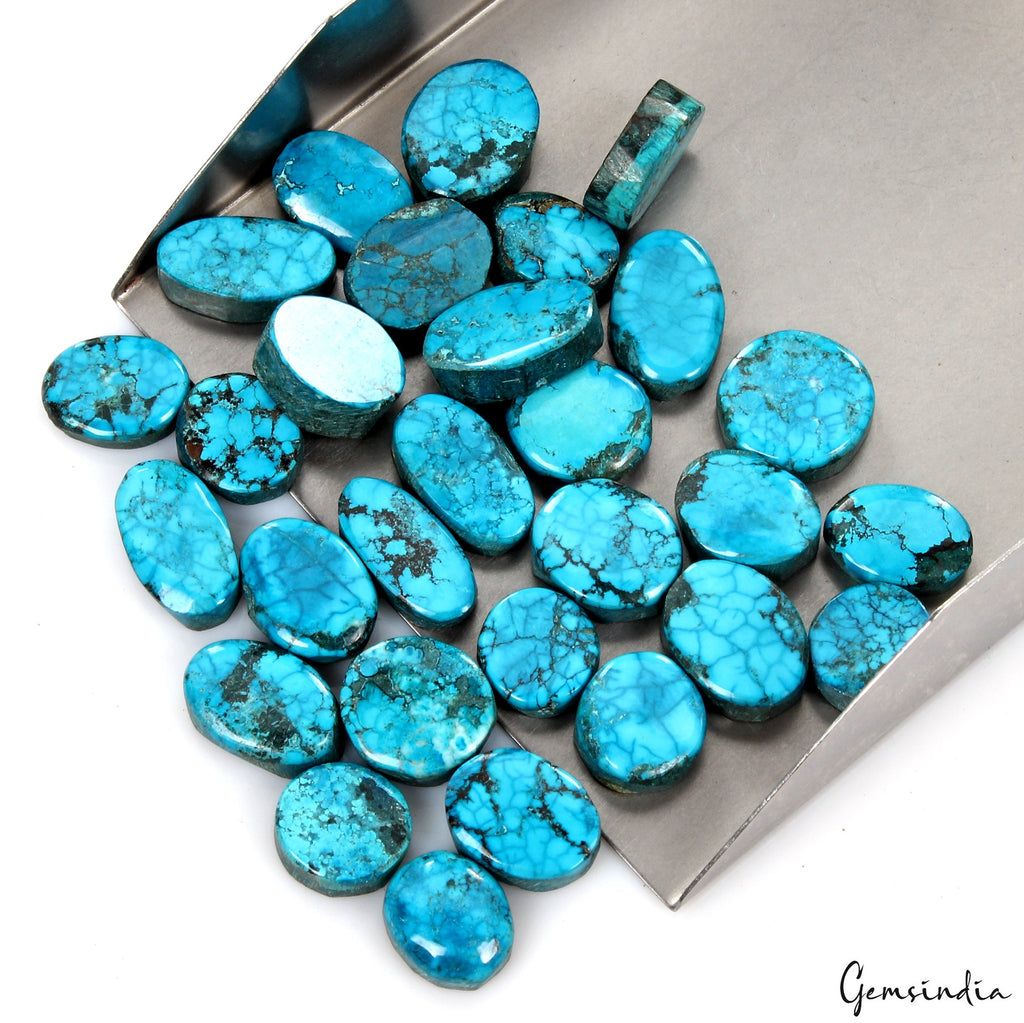 280 Ct/29Pc Natural USA Blue Turquoise Oval Cab Loose Wholesale Gems For Jewelry