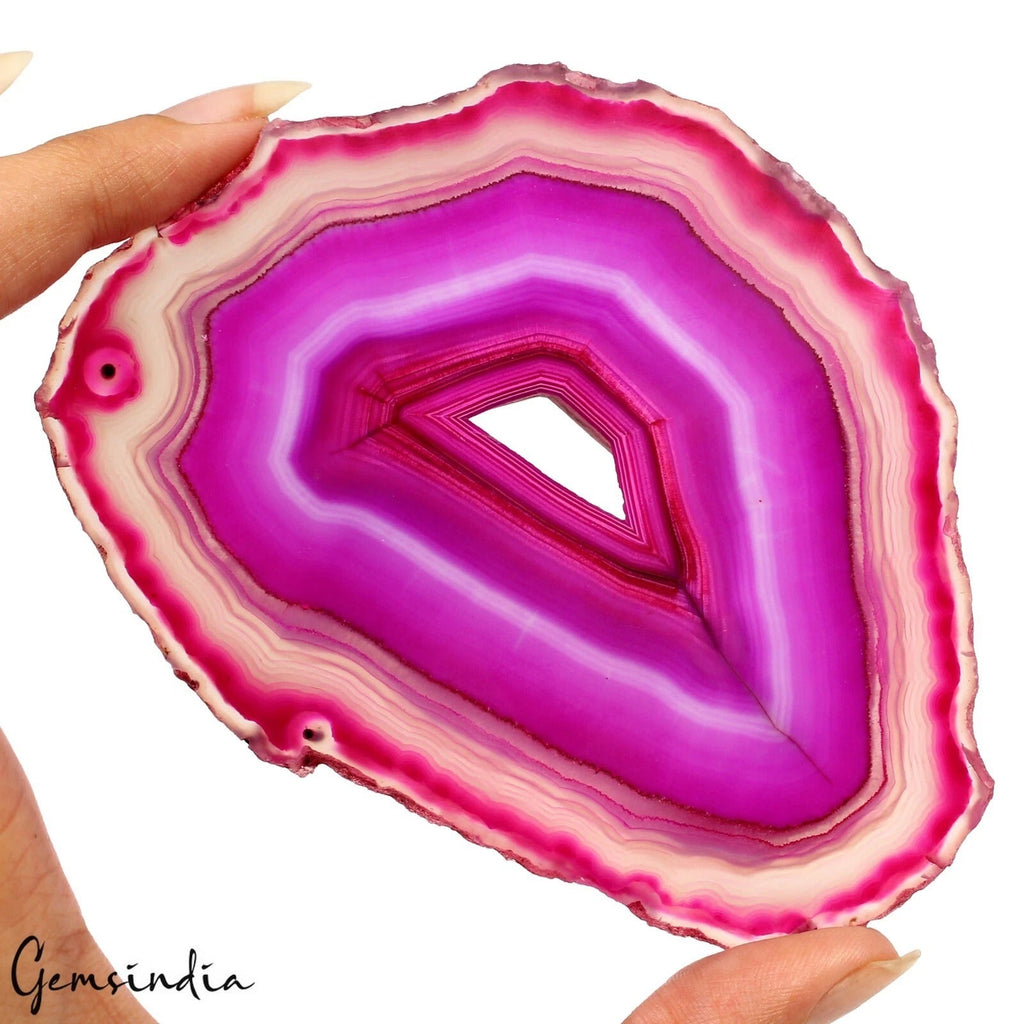 470 Ct Natural Pink Onyx Agate Slice Druzy Freeform Cab Huge Size Loose Gemstone