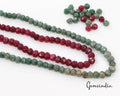 360 Ct/114 Pcs Natural Red Green Quartz Round Cut 7mm-8mm Drill Bead For Jewelry