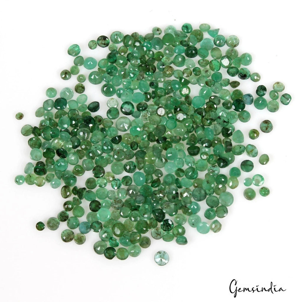 36.50 Ct/400 Pcs Natural Colombian Green Emerald Round Cut Loose Gem For Jewelry