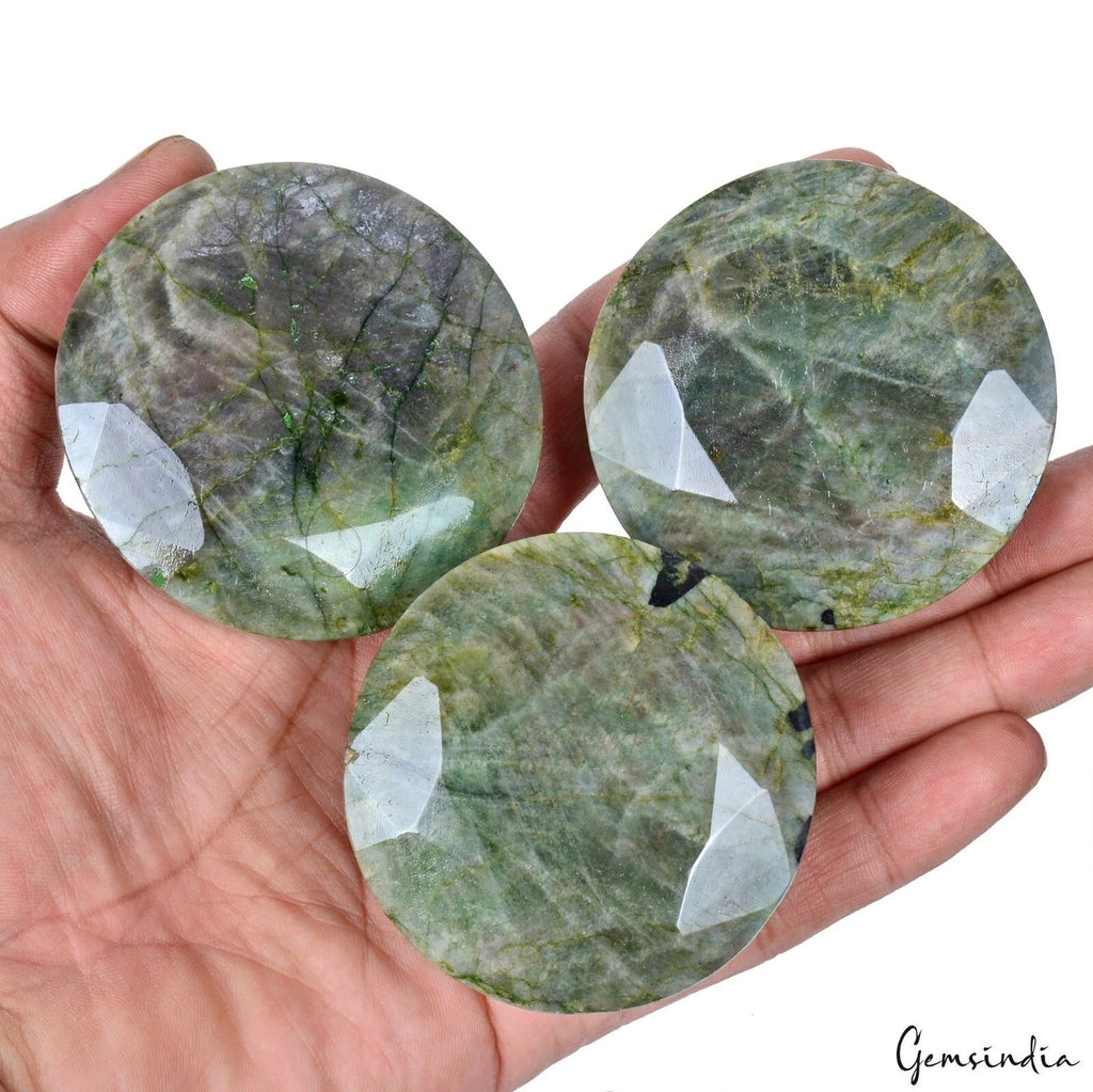 2730 Ct Natural Green Brazilian Emerald Round Faceted Earth Mined Gems Lot 3 Pcs