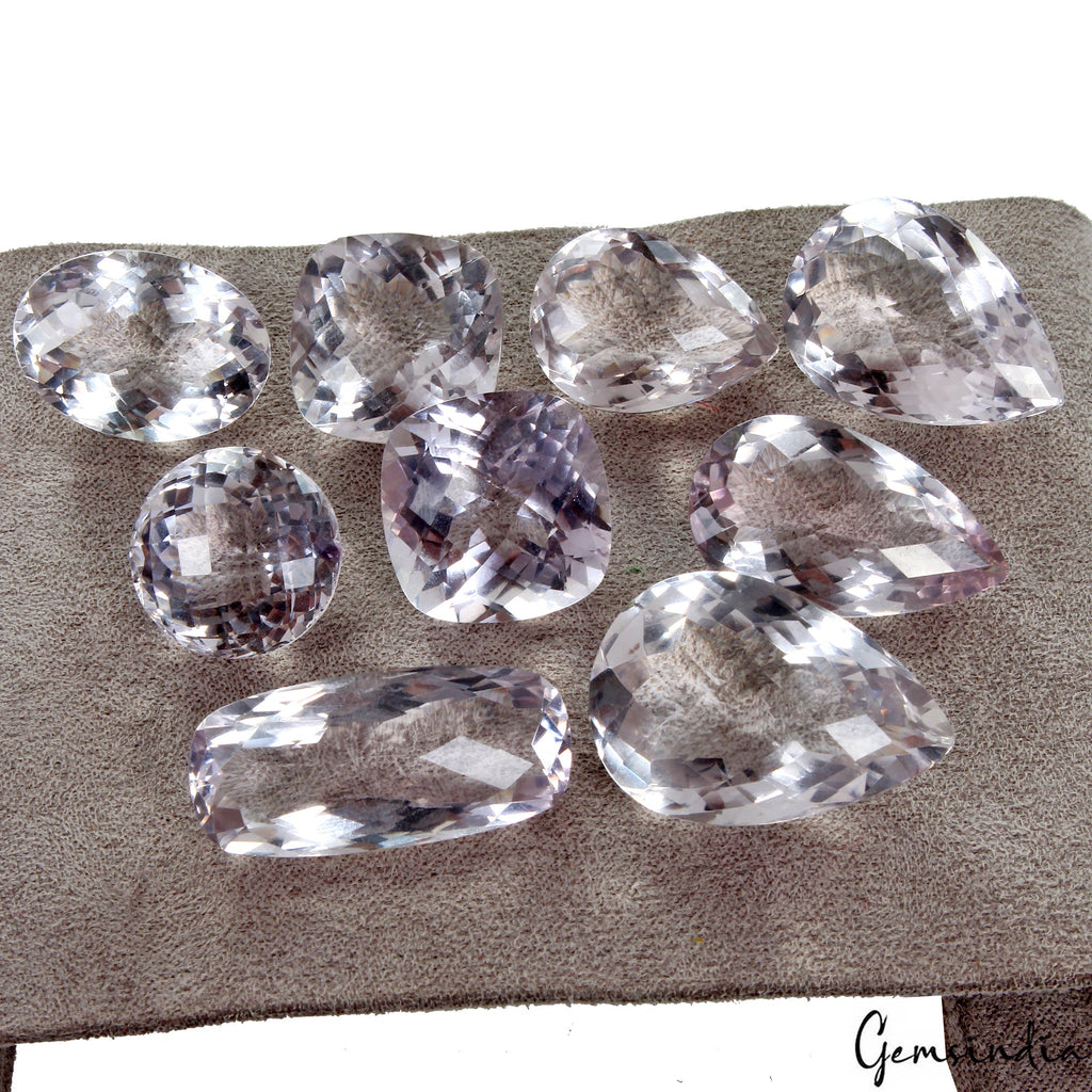 226.90Ct Natural Lavender Amethyst Mix Checker Cut AAA Grade Certified Gemstones