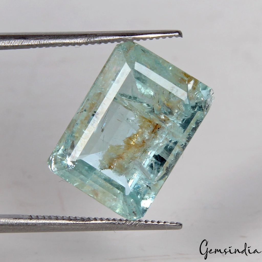 Aquamarine Loose Gemstone, Untreated, Blue — 14x10x6mm, 7.60 Ct