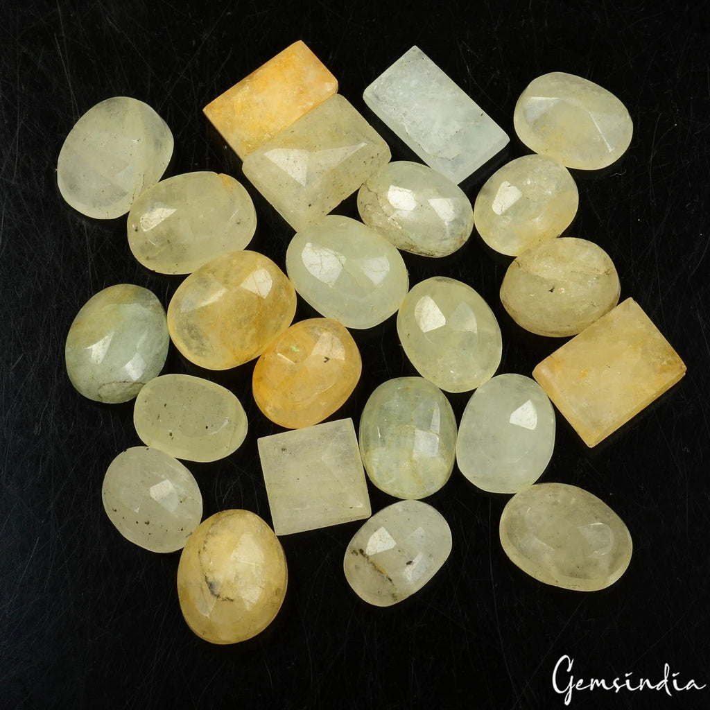 Green Beryl Lot, Loose Gemstone, Untreated, Yellow — 23 Pieces, 13mm to 16mm, 220 Ct, Brazil