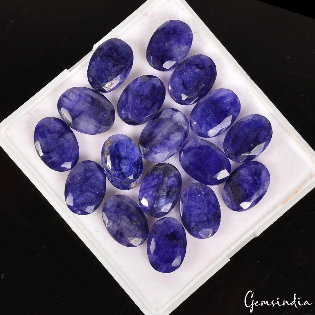 Certified 100 Cts/17 Pcs Natural Blue Beryl Oval Faceted Loose Gems For Jewelry