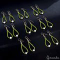 8 Pair Hydro Peridot Stones Dangle Earrings Drop Silver Hook Ear-rings~ 135 Cts