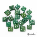 Certified 124.65 Ct/20 Pcs Natural Brazilian Green Emerald Square Cab Loose Gems