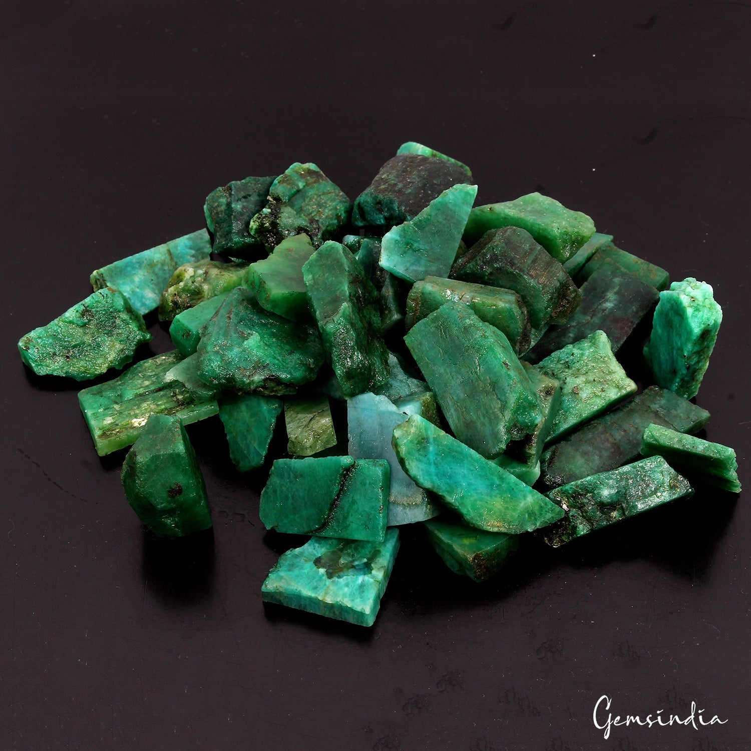 2500 Ct Natural Green Colombian Emerald Rough Uncut Freefrom Loose Gems Lot 50Pc