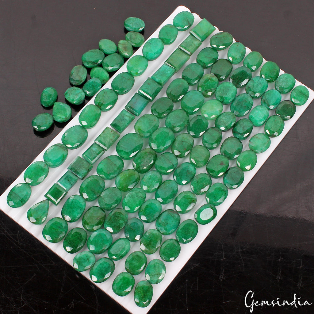 1600 Ct Natural Top Green Emerald Mix Cut 12-21mm Loose Gemstones Lot~107 Pcs