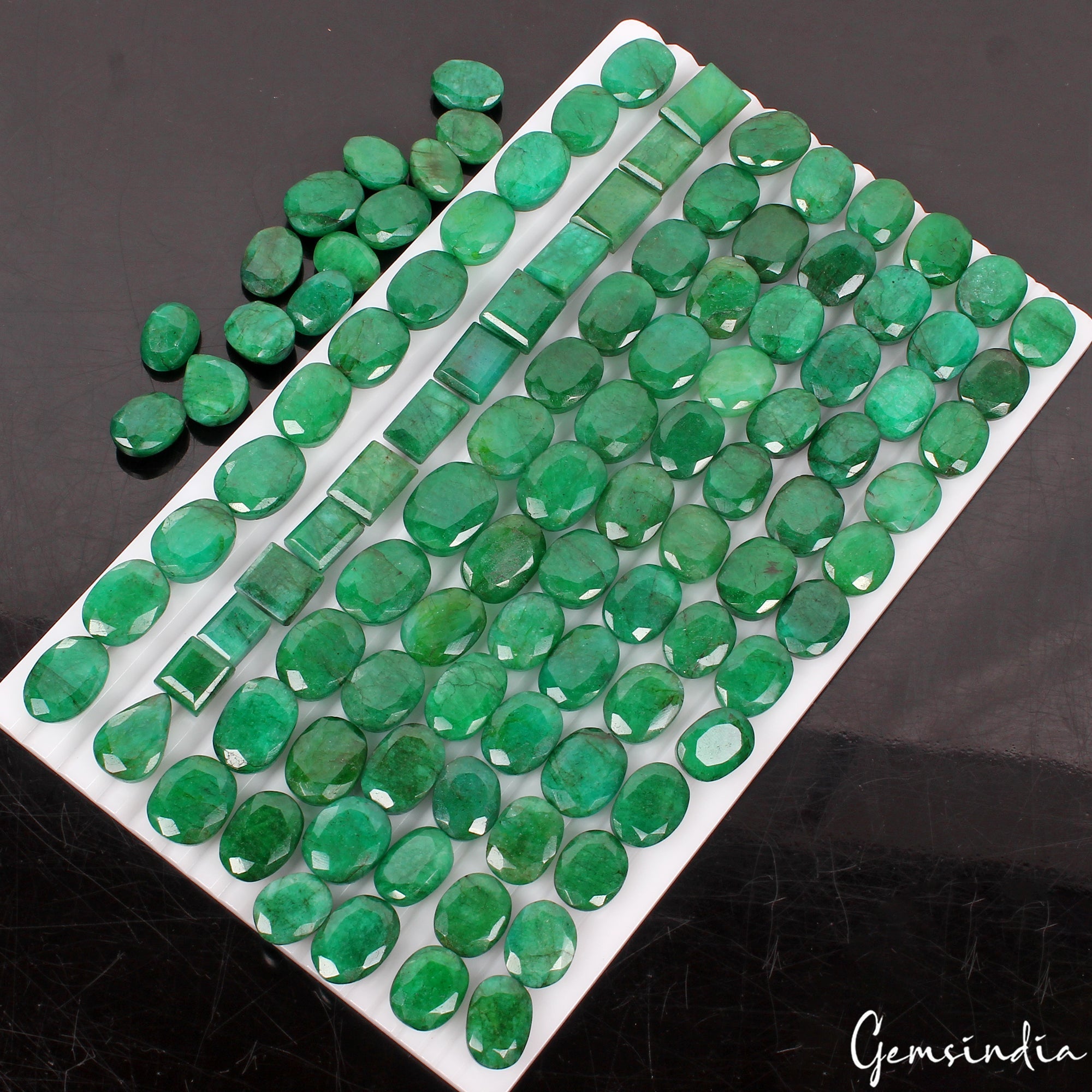 1600 Ct Natural Top Green Emerald Mix Cut 12-21mm Loose Gemstones Lot~107 Pcs