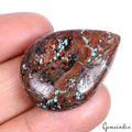 42.80 Ct Natural Brown Blue Turquoise Pear Cabochon Loose Gemstone For Pendant
