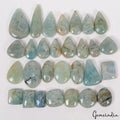 830 Ct. Natural Beryl Aquamarine Blue Green Mix Cabochon Loose 19-44mm Gemstones