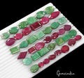 670 Cts/41 Pcs Natural Red Beryl Green Emerald Mixed Cut Loose Gems For Jewelry