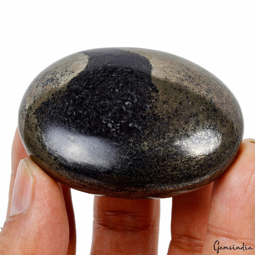 620 Ct Natural Untreated Gold Pyarite Oval Cab Crystal Healing Palm Stone Gems