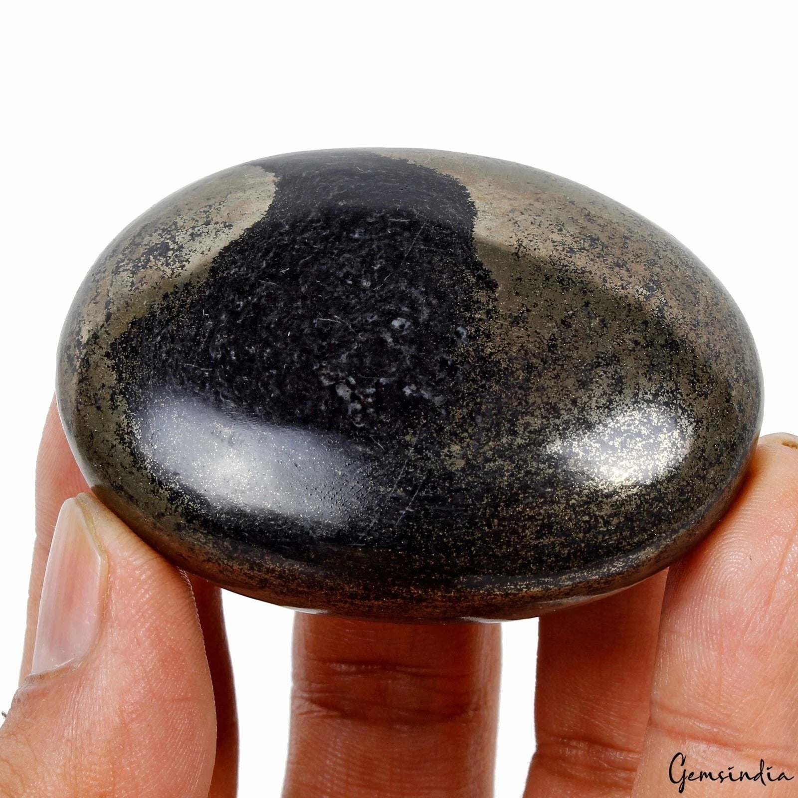 620 Ct Natural Untreated Gold Pyarite Oval Cab Crystal Healing Palm Stone Gems