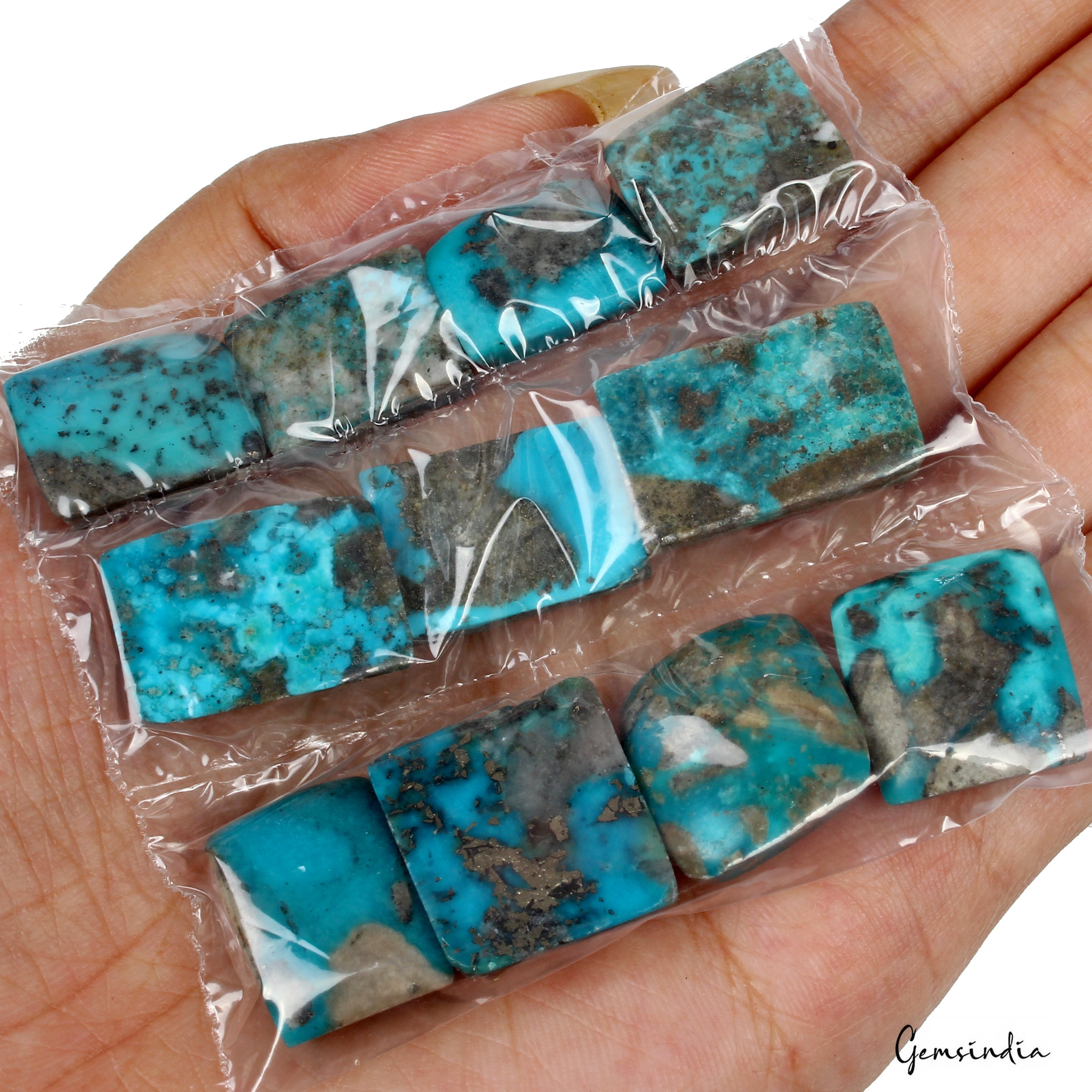 240 Ct/12 Pcs Natural Untreated Blue Turquoise Baguette Cut Loose Wholesale Gems