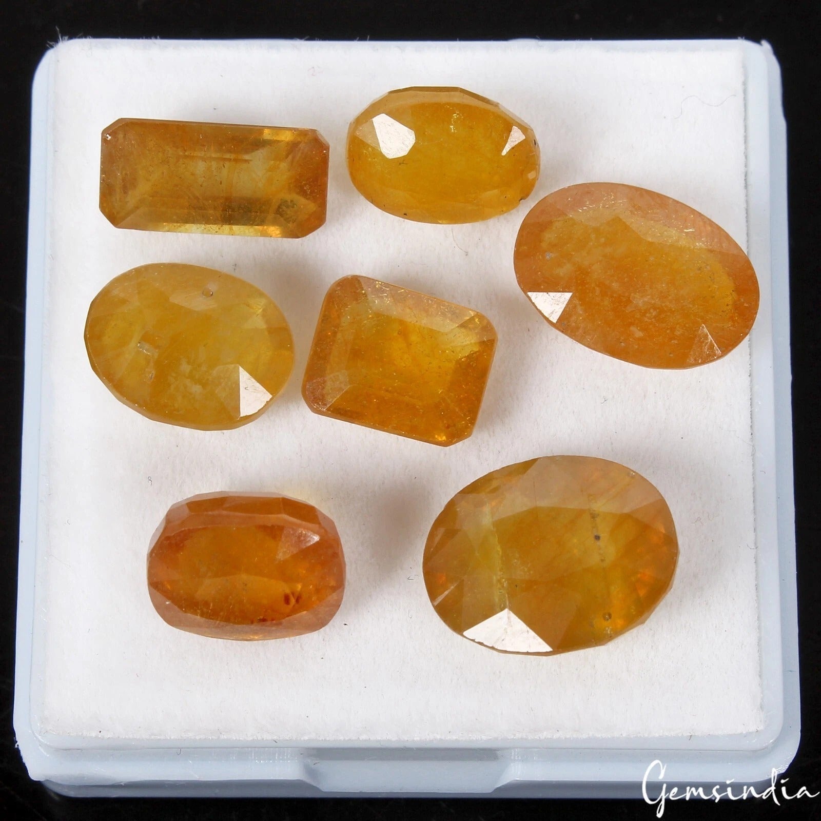 42.70 Ct/7 Pcs Natural Untreated Ceylon Yellow Sapphire (Pukhraj) Loose Gems Lot