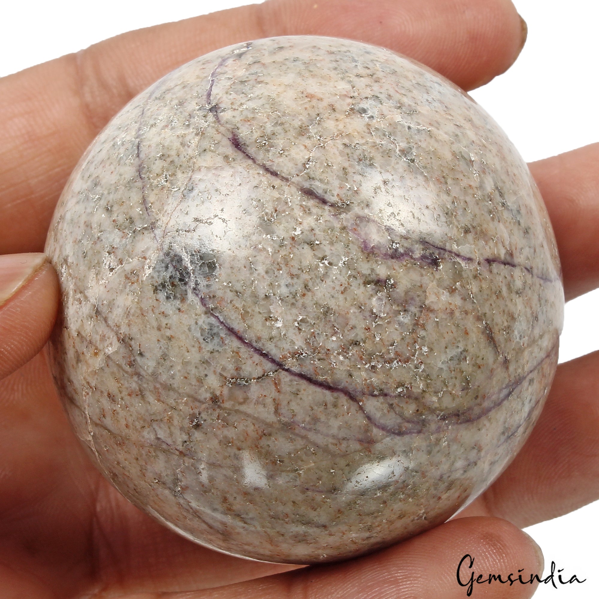 1220Ct Natural Lapis Calcite Matrix Crystal Healing Mineral Huge Gem Sphere 55mm