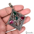 Ruby Sterling Silver Jewelry, Red — 3", 105.50 Ct, Madagascar