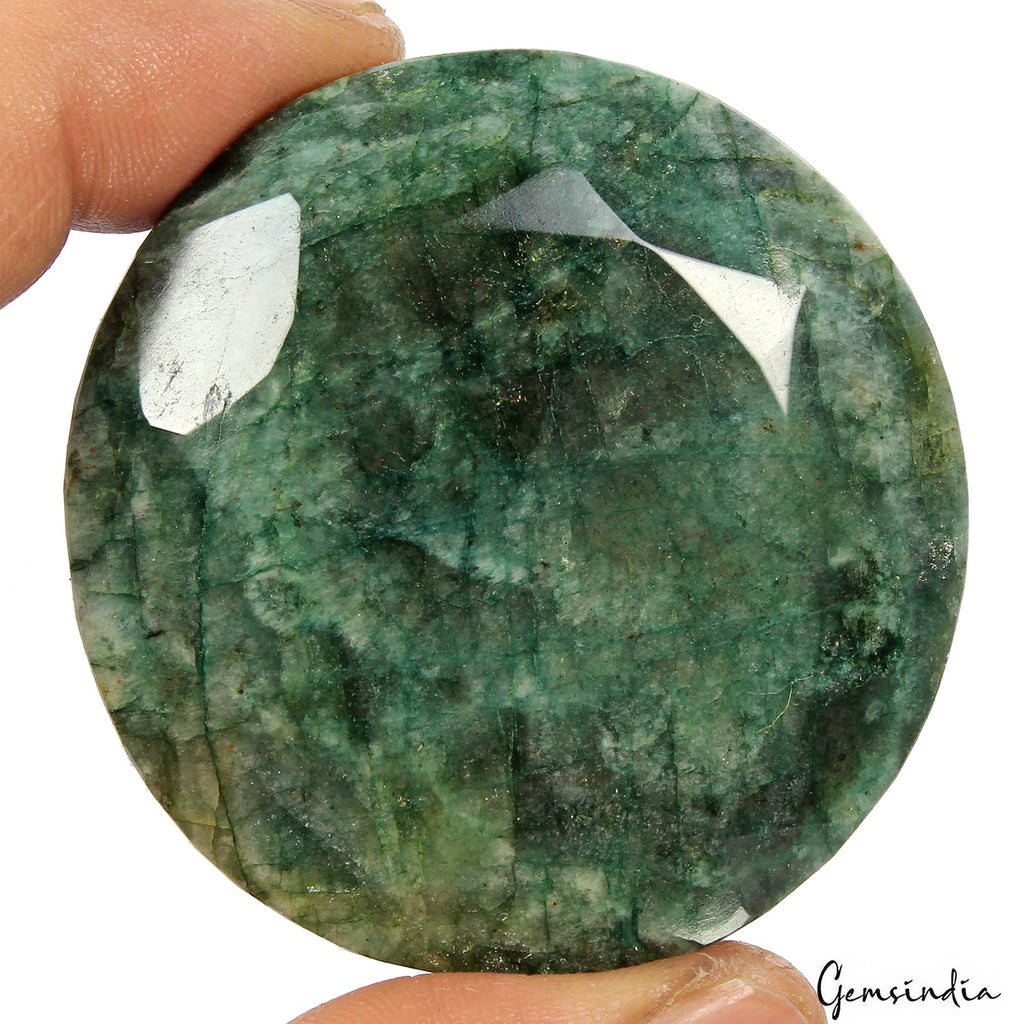 640 Ct Natural Blue Green Emerald Round Faceted Earth Mined Gemstone From Brazil