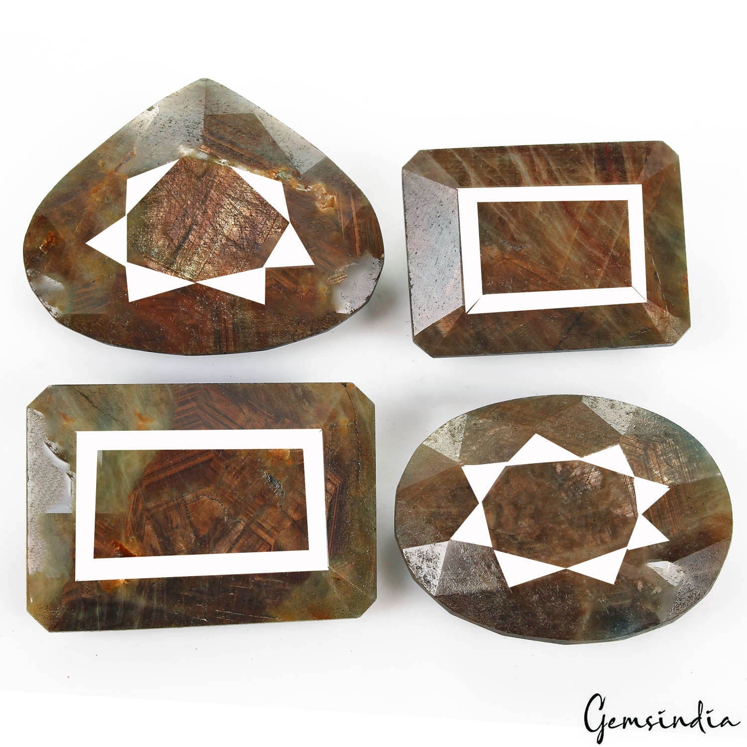 1830 Ct Natural Untreated Brown Golden Sapphire Mix Cut Faceted Loose Gems Lot
