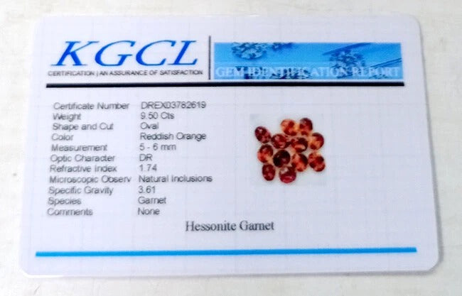 Hessonite Garnet Lot, Loose Gemstone — 12 Pieces, 5mm to 6mm, 9.50 Ct, Sri Lanka