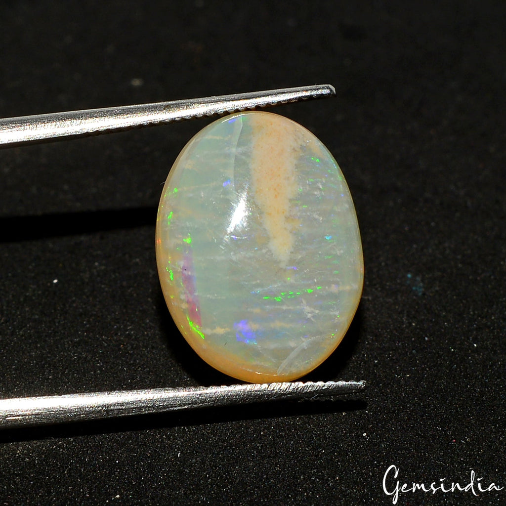7.70 Cts Natural Fire Australian Opal Gemstone Pendant Supply Oval Cabochon ~